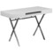 Merrick Lane Rhodes Computer Desk Contemporary Writing Desk with Metal Crisscross Frame, Keyboard Tray and 2 Box Drawers